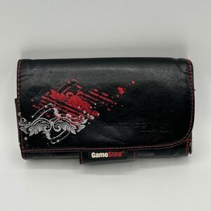 GameStop Nintendo DS Carrying Case‎ Black Red Punk Faux Leather Pouch Travel Y2K
